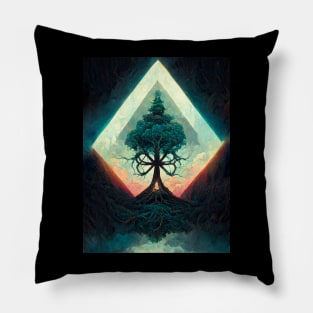 Occult Geometrical Magic Halloween Tree Pillow