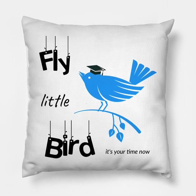 Fly Little Bird Pillow by Look Up Creations