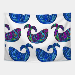 Whimsical Henna Whales Tapestry