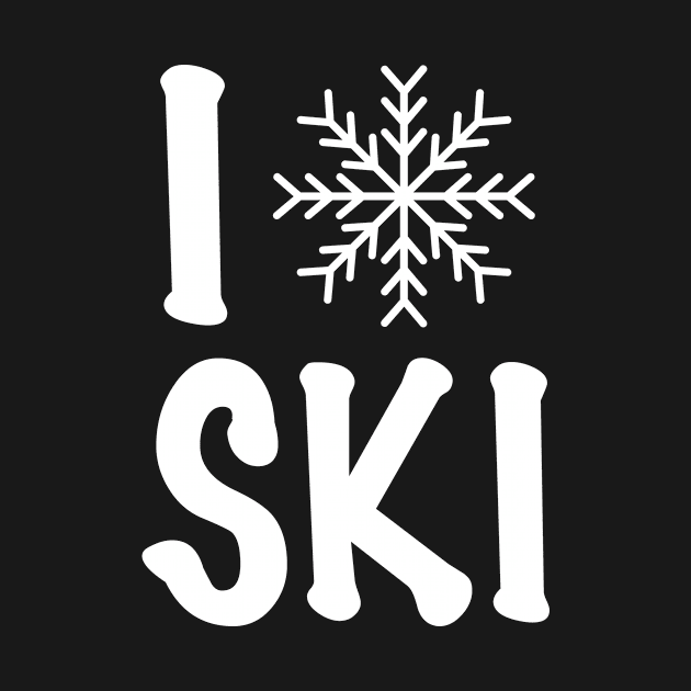 I Love Ski Snowflake Skiing Winter Sports by Print-Dinner