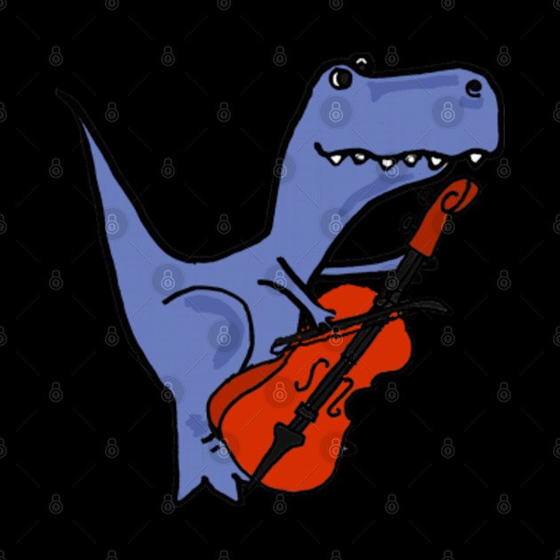 Funny T-rex Dinosaur Playing Cello Cartoon - Cello - Phone Case