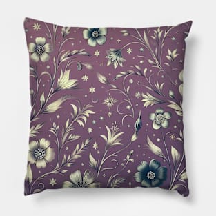 Purple Floral Pillow