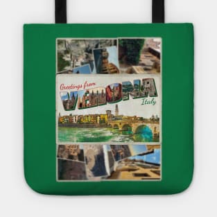 Greetings from Verona in Italy Vintage style retro souvenir Tote