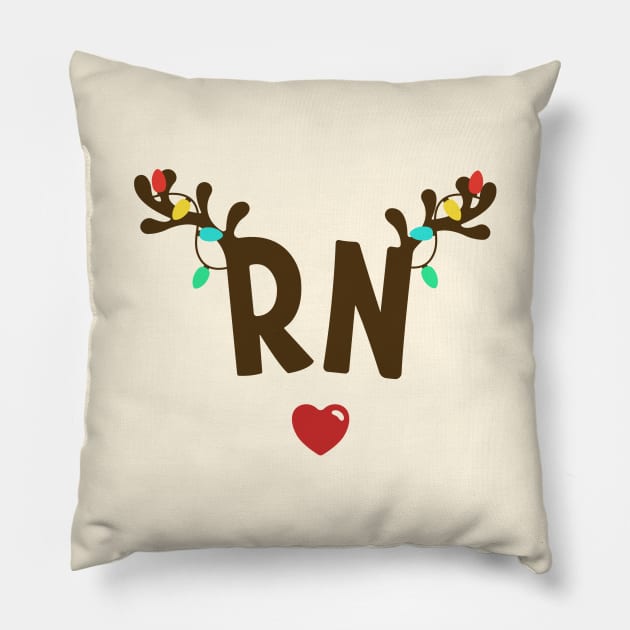 Registered Nurse Christmas Pillow by JunThara