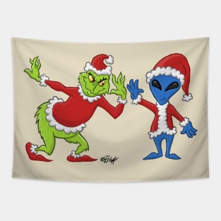 alien xmas friend Tapestry