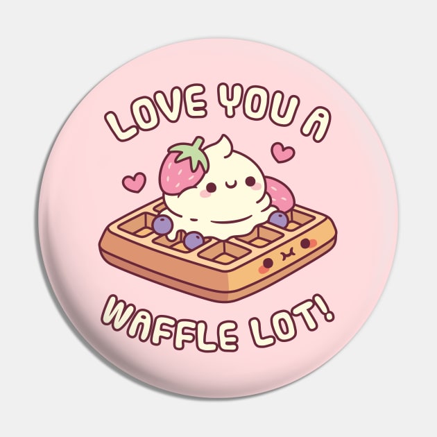 Cute Waffle And Ice Cream Love You A Waffle Lot Pun Pin by rustydoodle