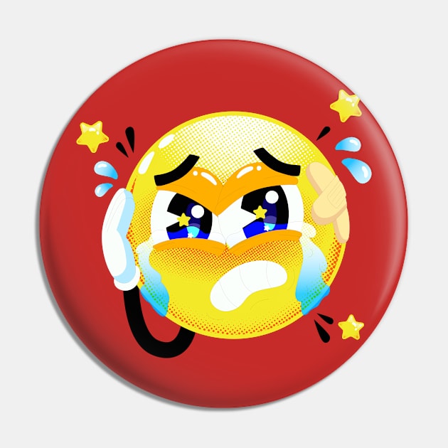 Hurt Face Emoji Pin by Mako Design 