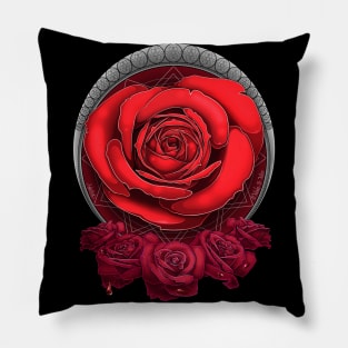 Gothic Red Rose Pillow
