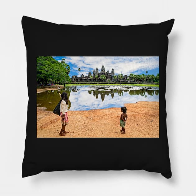 Angkor Wat Revisited. Pillow by bulljup