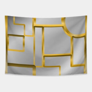 Golden Silver Geometric Mosaic: Luxurious Modern Art Collection Dash Stickers T-Shirts Iphone Cases Tapestry