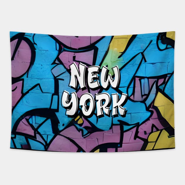 New York Street Art for House Music Hip Hop & B-Boy Graffiti Urban Tapestry by eighttwentythreetees