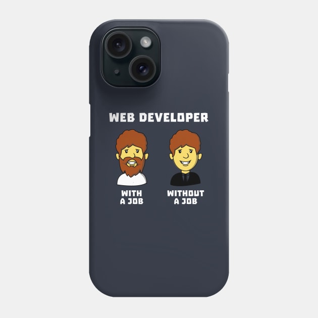 Web Developer With Job WithOut Job Phone Case by dumbshirts