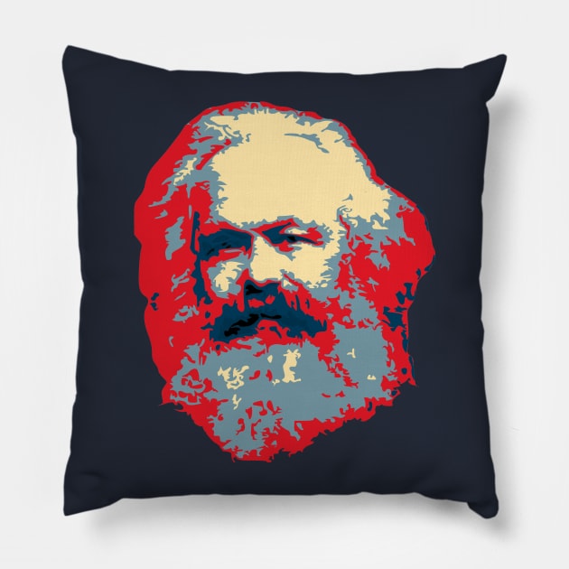 Karl Marx Pop Art Pillow by Nerd_art