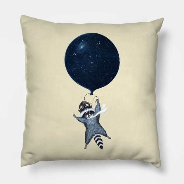 Raccoon Pillow by ruta13art