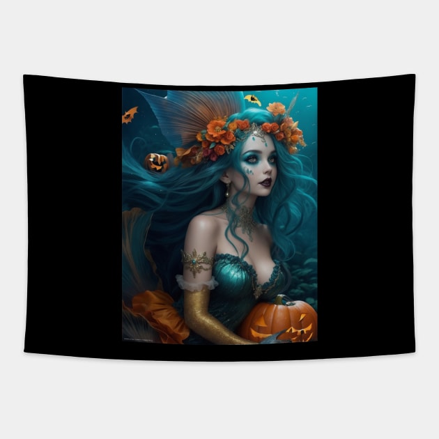 Halloween Mermaid Fairy Tapestry by MGRCLimon