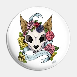 Cat Skull - Remember to Live Pin