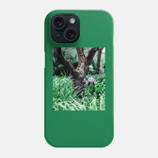 Purple Iris flower under a tree Phone Case