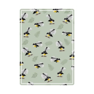 New Zealand Bird Pattern Fantails T-Shirt