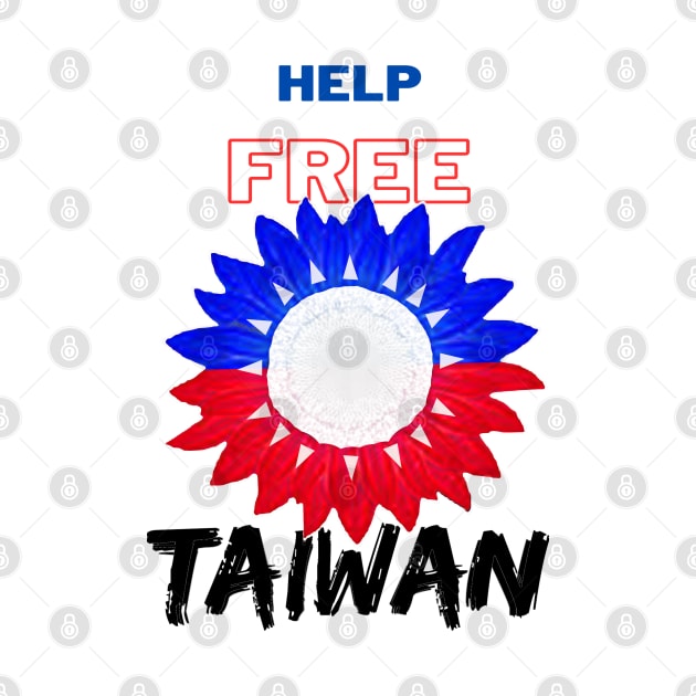 Help Free Taiwan - Red & Blue sunflower of hope by Trippy Critters