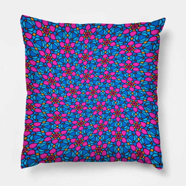 Beautiful Stained Glass Pattern Pillow by PatternFlower