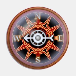 Red & Gold Compass Pin