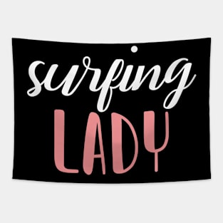 surfing  lady - surfing girl Tapestry