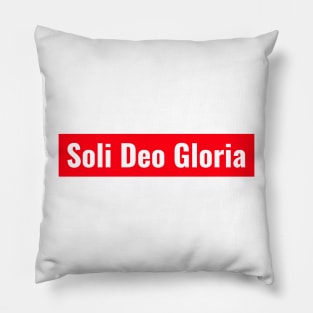 Soli Deo Gloria block shirt Minimal design Christian apparel. Pillow