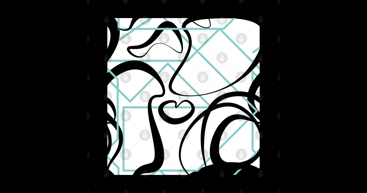 Abstract shapes geometric pattern - Organic - Sticker | TeePublic