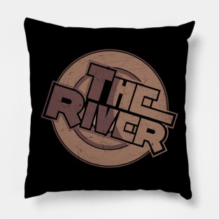 The River // Song// Rock// Brown vintage Pillow