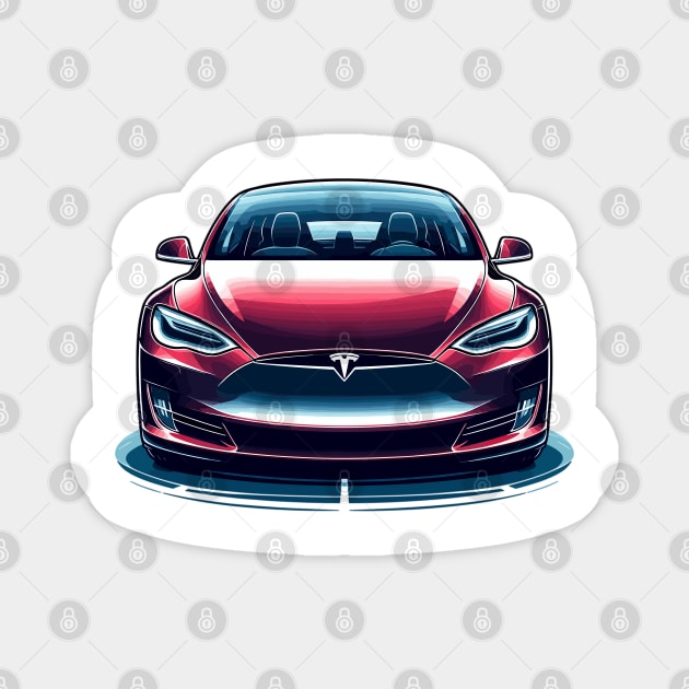 Tesla Model S Magnet by Vehicles-Art