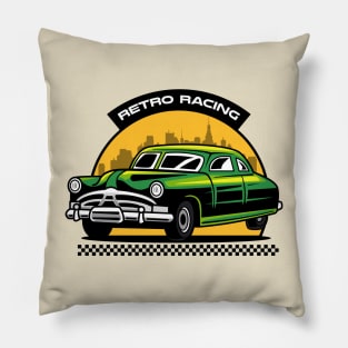 Retro Racing Badge Pillow