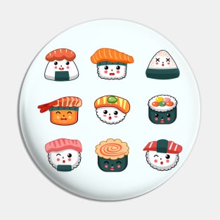 Sushi faces Pin