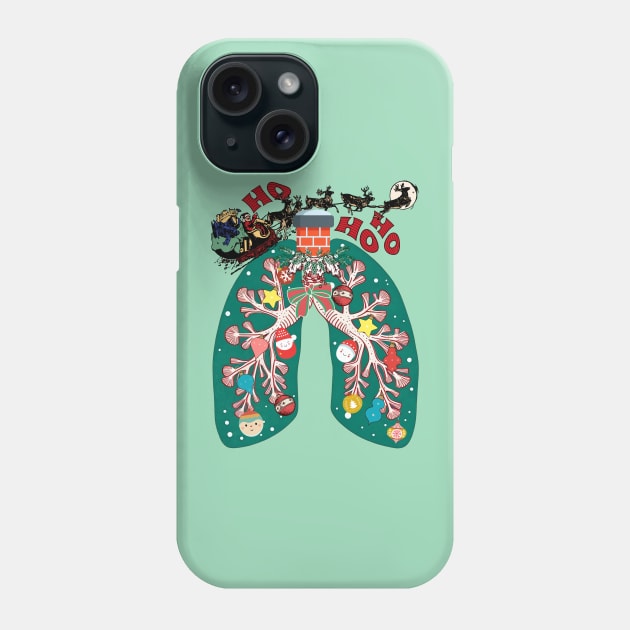 Respiratory Therapist Funny Decorated Lungs Xmas Phone Case by alcoshirts