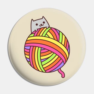 Yarn Ball Cat Pin