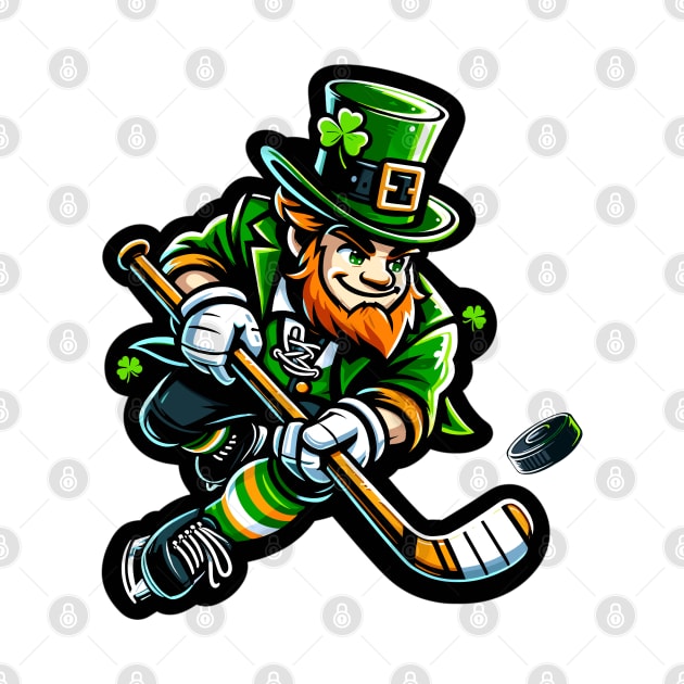 Irish American Hockey Player - St Patricks Day Funny Hockey by eighttwentythreetees