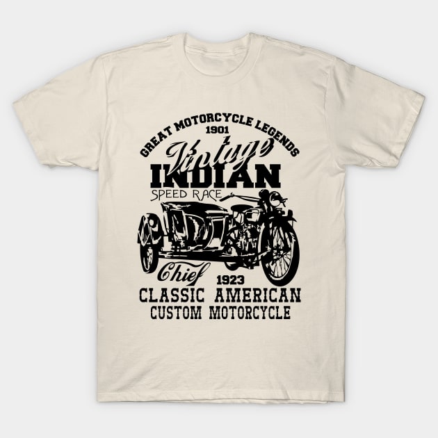 comancha Great Indians Retro Motorcycle T-Shirt