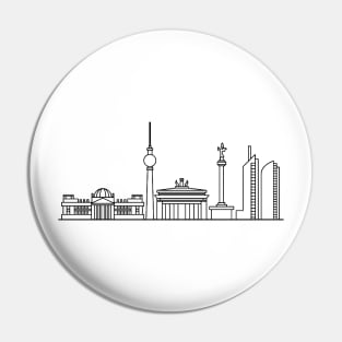 Berlin Skyline in black with details Pin