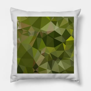 Sap Green Abstract Low Polygon Background Pillow