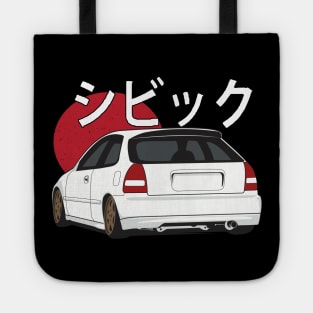 Vintage JDM Civic Hatch white EK Tote