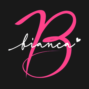 Bianca Name Personalized Pink Calligraphy Monogram T-Shirt