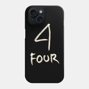 Hand Drawn Number Letter 4 Four Phone Case