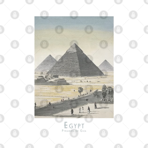 Vintage Majestic Giza Pyramids Egypt by POD24