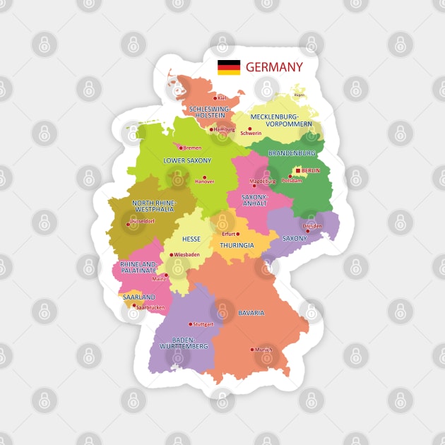 Administrative map of Germany Magnet by AliJun