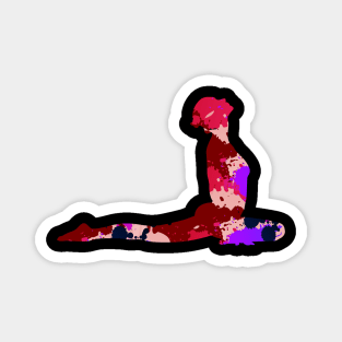 Dolphin Position Yoga Girl Cool Magical Vivid Design Magnet