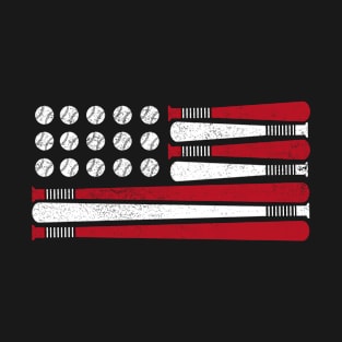 American Flag Patriotic Baseball Design T-Shirt