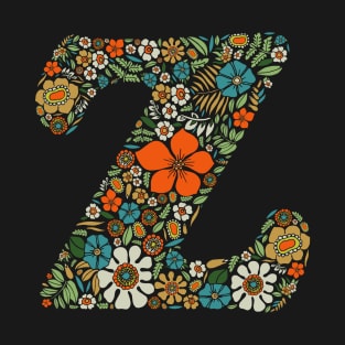 Hippie Floral Letter Z T-Shirt