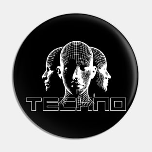 techno heads design Pin