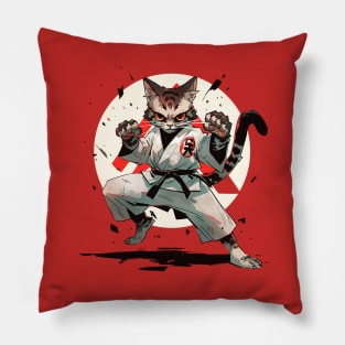 karate cat Pillow