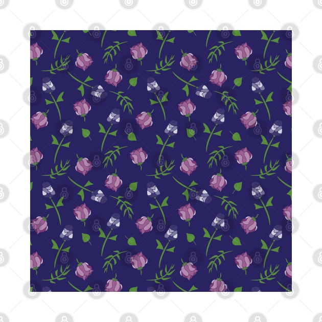 Pretty Blue Pink Purple and Lavender Floral Roses by FabulouslyFestive