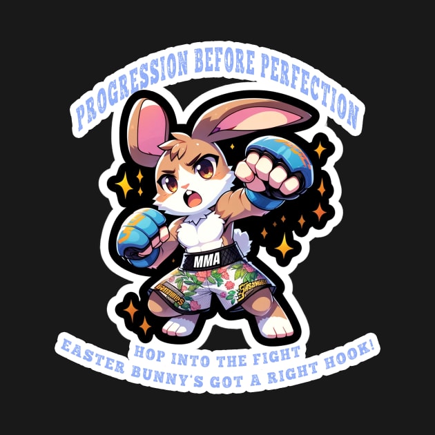 Easter Bunny MMA Fighter T-Shirt - Hop into the Fight - Cute Martial Arts Rabbit Tee - Boxing Bunny - Easter Gift for MMA Fans by Insaneluck